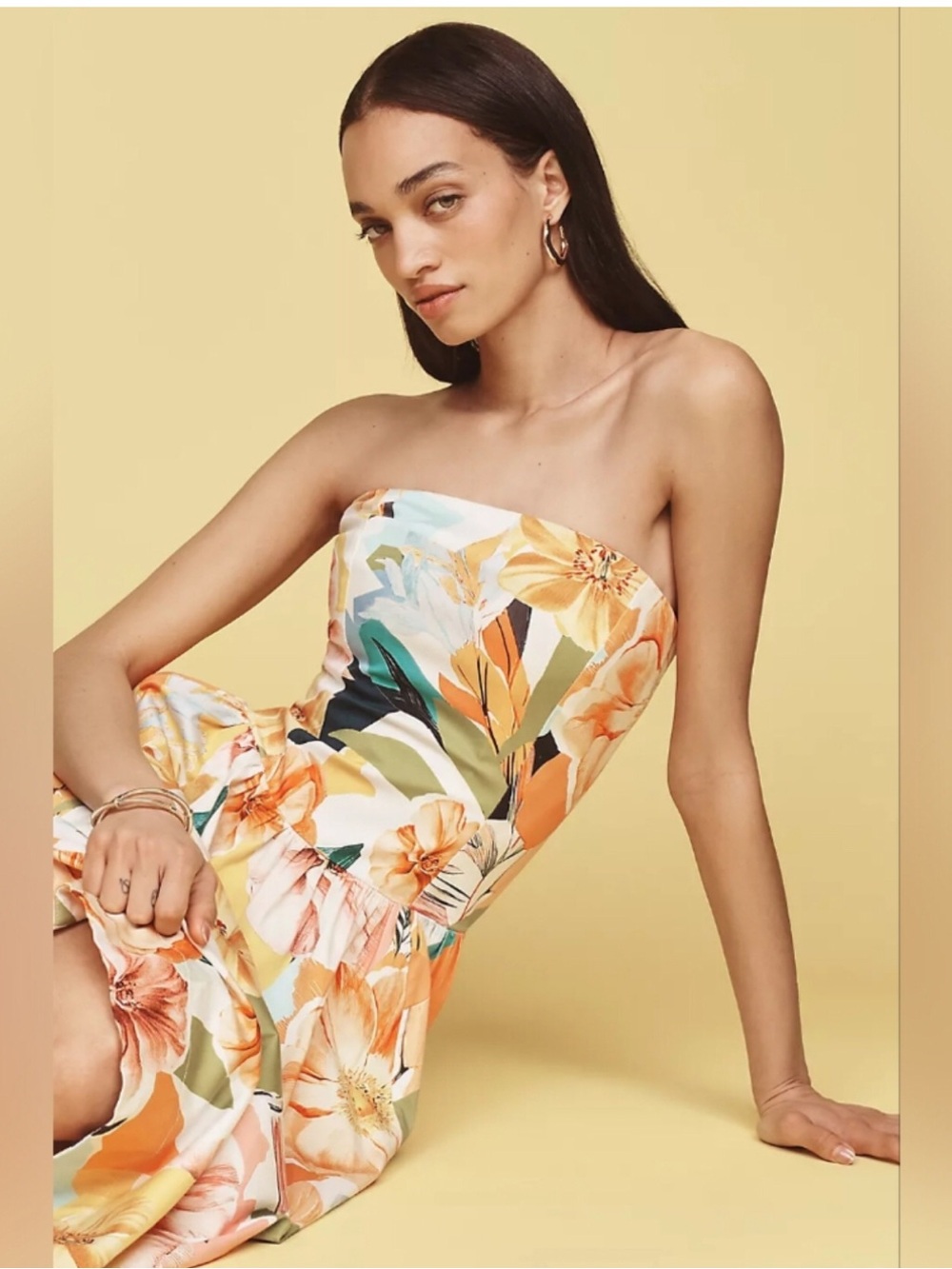 NWT By Anthropologie Drop-Waist Midi Dress Sz L - Picture 2 of 8